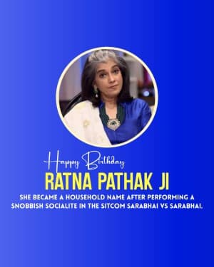 Ratna Pathak Birthday illustration