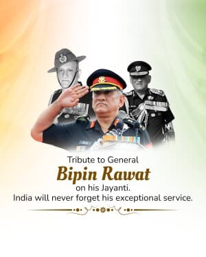 Bipin Rawat Jayanti event advertisement