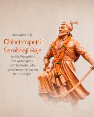 Chhatrapati Sambhaji Maharaj Punyatithi event poster