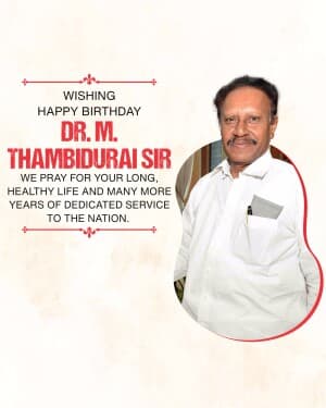 M. Thambi Durai Birthday flyer