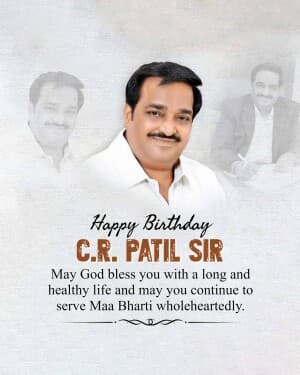 C. R. Patil Birthday marketing flyer