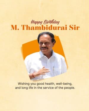 M. Thambi Durai Birthday image