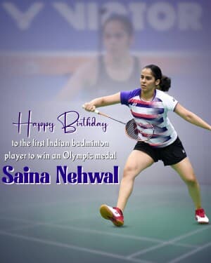 Saina Nehwal Birthday illustration