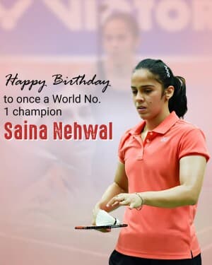Saina Nehwal Birthday image