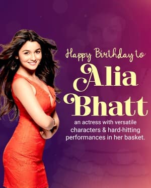 Alia Bhatt Birthday banner