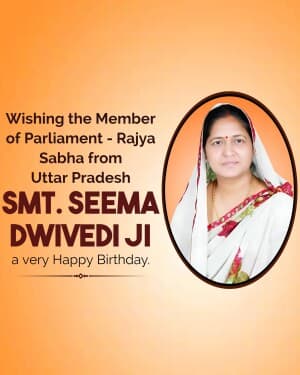 Seema Dwivedi Birthday event poster