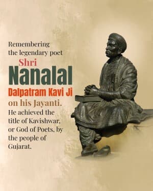 Nanalal Dalpatram Kavi Jayanti poster Maker