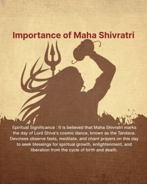 Importance of maha shivratri event poster