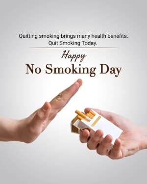 No Smoking Day whatsapp status poster