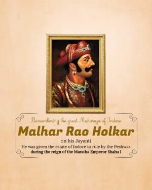 Malhar Rao Holkar Jayanti banner