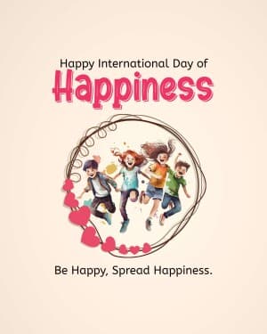 International Day of Happiness whatsapp status poster