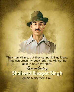 Shahid Bhagat Singh Punyatithi creative image