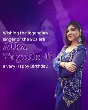 Alka Yagnik Birthday flyer