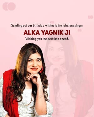 Alka Yagnik Birthday banner