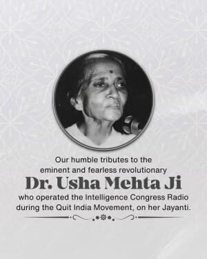 Usha Mehta Jayanti graphic