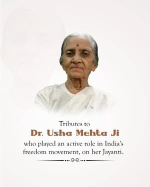 Usha Mehta Jayanti illustration