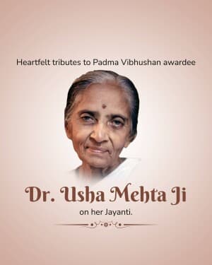 Usha Mehta Jayanti video