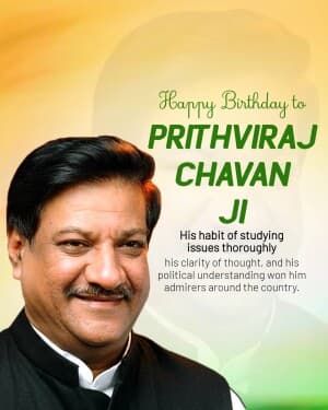 Prithviraj Chavan Birthday flyer