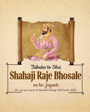 Shahaji Raje Bhosale Jayanti flyer