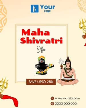 Maha Shivratri Offers Social Media poster