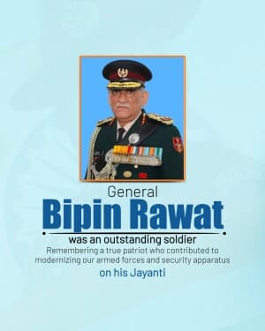 Bipin Rawat Jayanti flyer