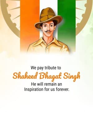 Shahid Bhagat Singh Punyatithi whatsapp status poster