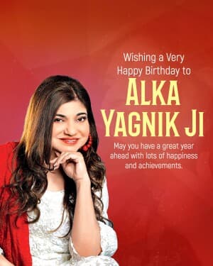 Alka Yagnik Birthday poster