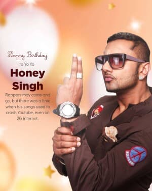 Honey Singh Birthday poster