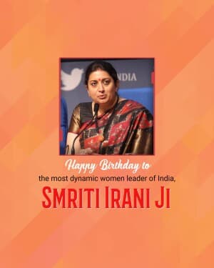 Smriti Irani Birthday graphic