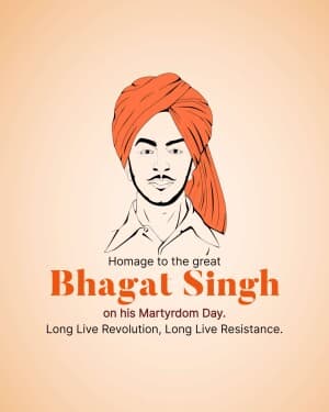 Shahid Bhagat Singh Punyatithi Facebook Poster