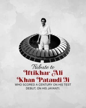 Iftikhar Ali Khan Pataudi Jayanti banner