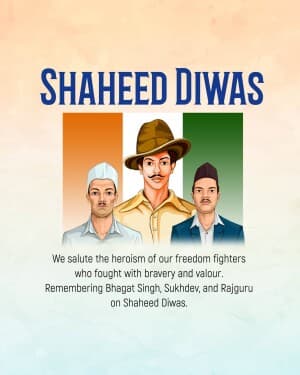 Shahid Diwas whatsapp status poster