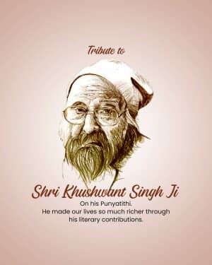 Khushwant Singh Punyatithi banner