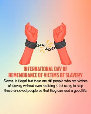 International Day of Remembrance of The Victims of Slavery flyer