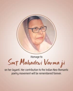 Mahadevi Verma Jayanti banner