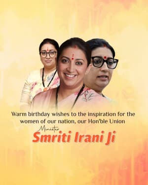 Smriti Irani Birthday flyer