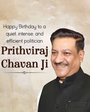 Prithviraj Chavan Birthday banner