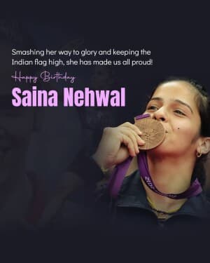 Saina Nehwal Birthday event poster
