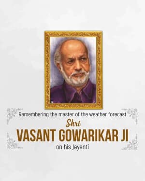 Vasant Gowarikar Jayanti banner