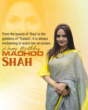 Madhoo Shah Birthday flyer