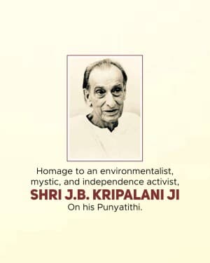 J.B.Kruplani Punyatithi event poster