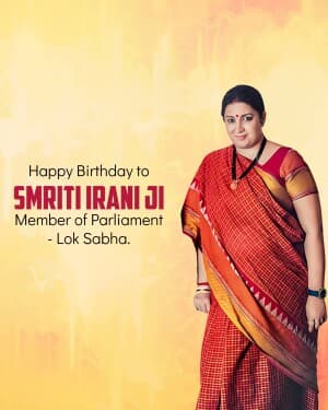 Smriti Irani Birthday poster