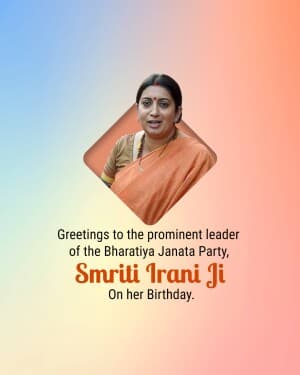 Smriti Irani Birthday event poster