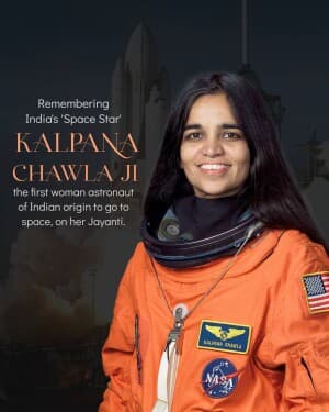 Kalpana Chawla Birth Anniversary event poster