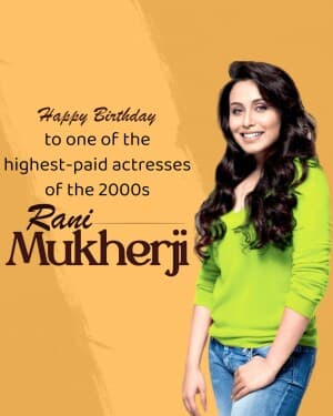 Rani Mukerji Birthday event poster