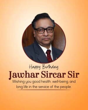 Jawhar Sircar Birthday event poster