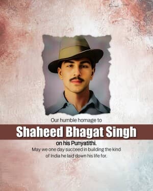 Shahid Bhagat Singh Punyatithi graphic