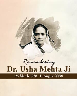 Usha Mehta Jayanti event poster