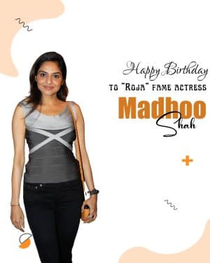 Madhoo Shah Birthday event poster