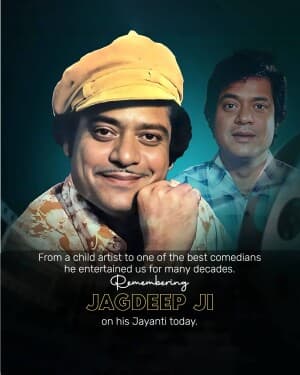 Actor Jagdeep Jayanti event poster